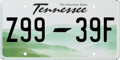 TN license plate Z9939F