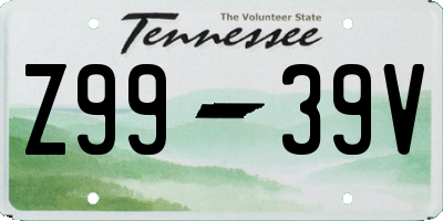 TN license plate Z9939V