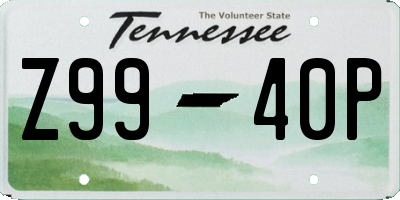 TN license plate Z9940P