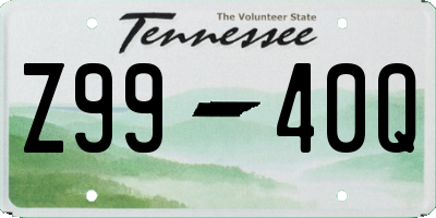TN license plate Z9940Q