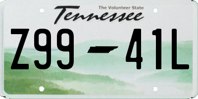TN license plate Z9941L