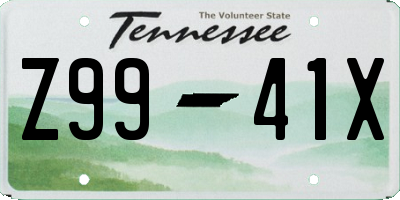 TN license plate Z9941X
