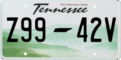 TN license plate Z9942V