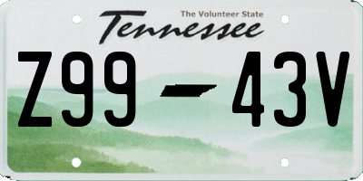 TN license plate Z9943V