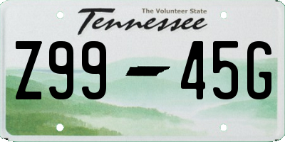 TN license plate Z9945G