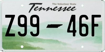 TN license plate Z9946F