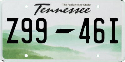 TN license plate Z9946I