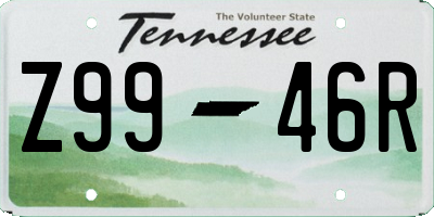 TN license plate Z9946R