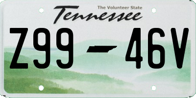 TN license plate Z9946V