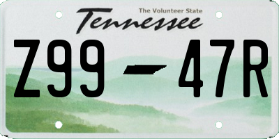 TN license plate Z9947R