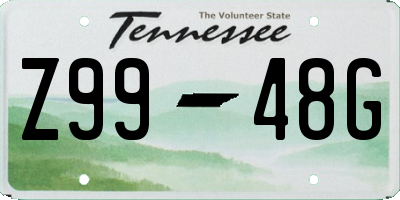 TN license plate Z9948G