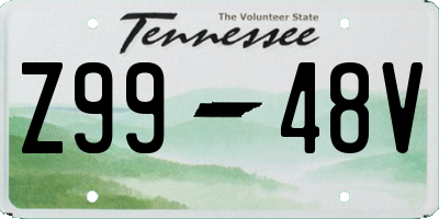 TN license plate Z9948V