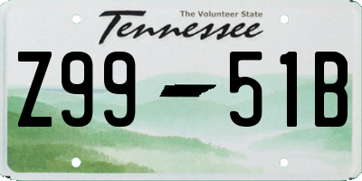 TN license plate Z9951B