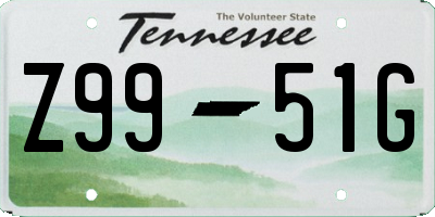 TN license plate Z9951G