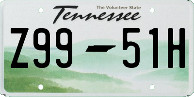 TN license plate Z9951H