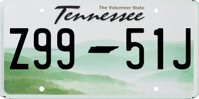 TN license plate Z9951J