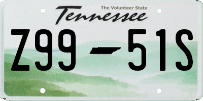 TN license plate Z9951S