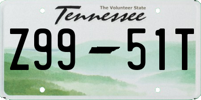 TN license plate Z9951T