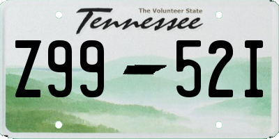 TN license plate Z9952I