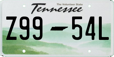 TN license plate Z9954L