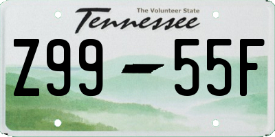 TN license plate Z9955F