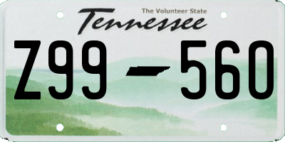 TN license plate Z9956O