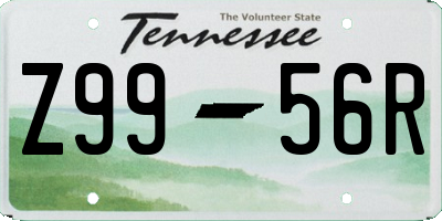 TN license plate Z9956R