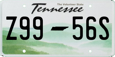 TN license plate Z9956S