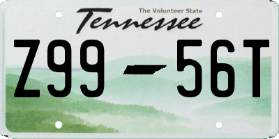 TN license plate Z9956T