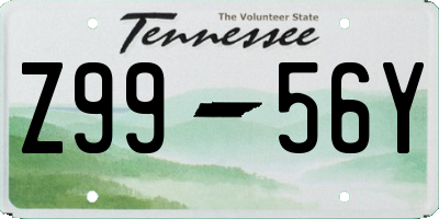 TN license plate Z9956Y