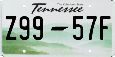 TN license plate Z9957F