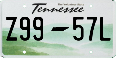 TN license plate Z9957L