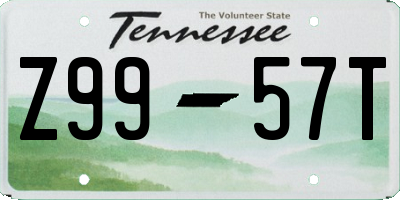 TN license plate Z9957T