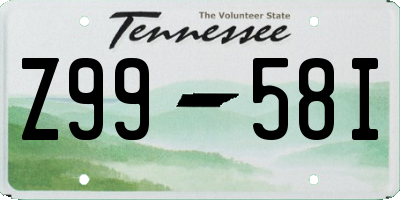 TN license plate Z9958I