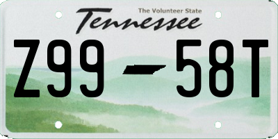 TN license plate Z9958T