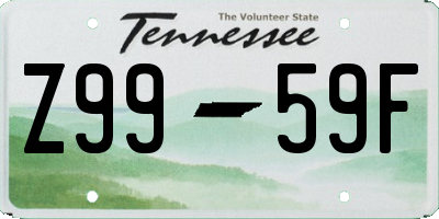 TN license plate Z9959F