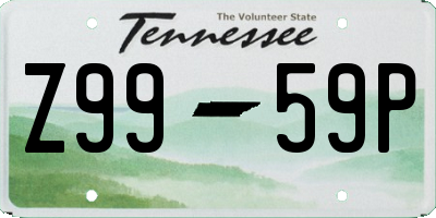 TN license plate Z9959P