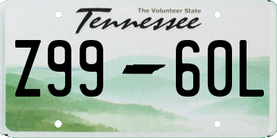 TN license plate Z9960L