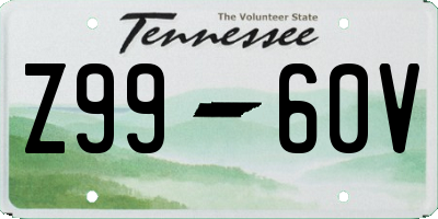 TN license plate Z9960V
