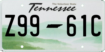 TN license plate Z9961C