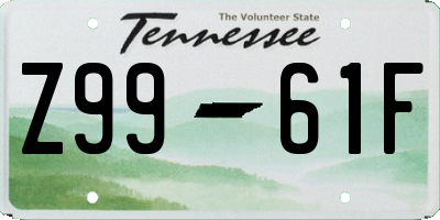 TN license plate Z9961F