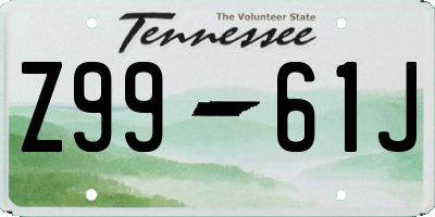 TN license plate Z9961J