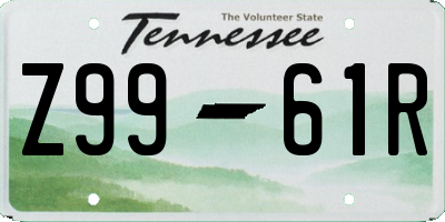 TN license plate Z9961R