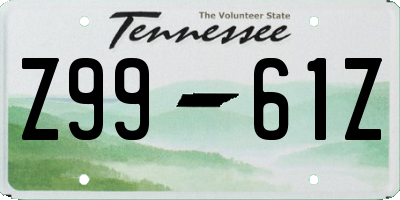 TN license plate Z9961Z