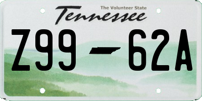 TN license plate Z9962A