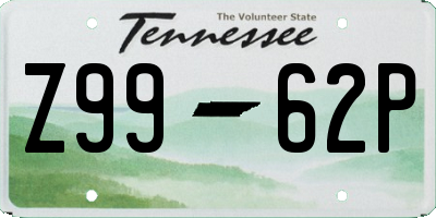 TN license plate Z9962P