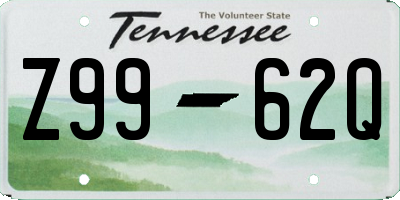 TN license plate Z9962Q