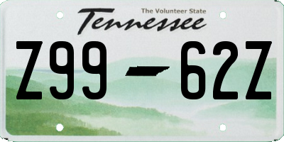 TN license plate Z9962Z
