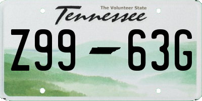 TN license plate Z9963G