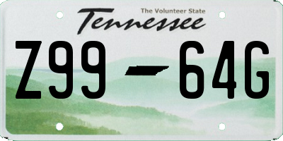 TN license plate Z9964G